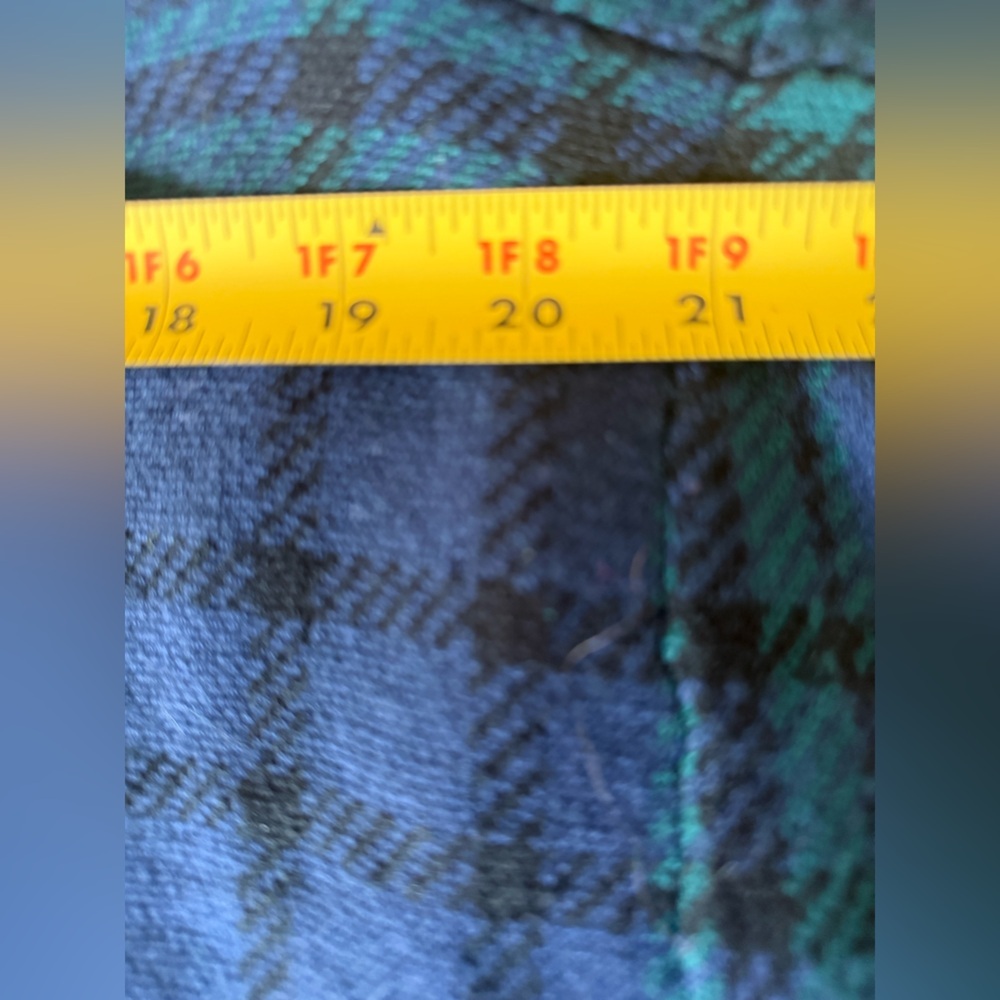 EUC Talbots Blue & Green Plaid Open Front Cardigan SZ XL - Picture 10 of 11